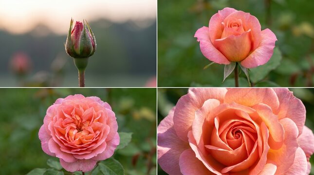 Realistic Time Lapse of Beautiful Pink Roses