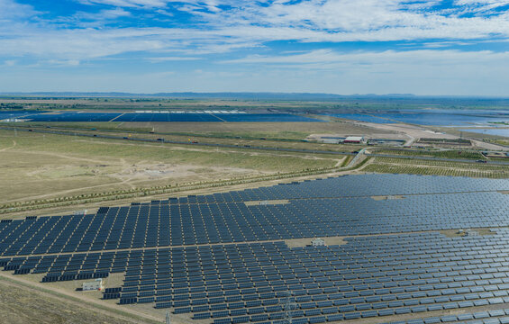 Solar photovoltaic panels; wind turbine power plant; new energy