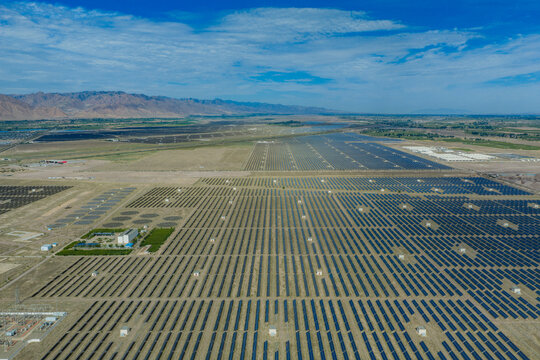 Solar photovoltaic panels; wind turbine power plant; new energy