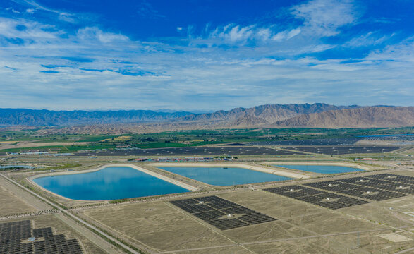 Solar photovoltaic panels; wind turbine power plant; new energy