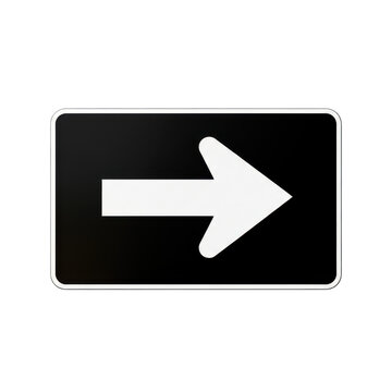 White arrow icon pointing right on black rectangular button isolated on transparent background