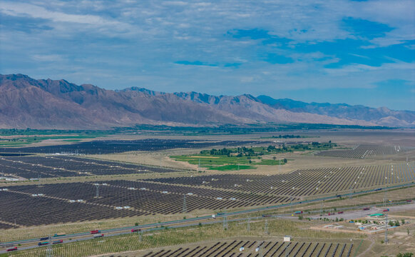 Solar photovoltaic panels; wind turbine power plant; new energy