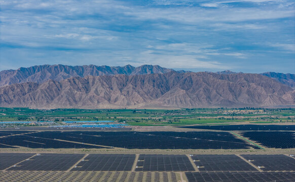 Solar photovoltaic panels; wind turbine power plant; new energy