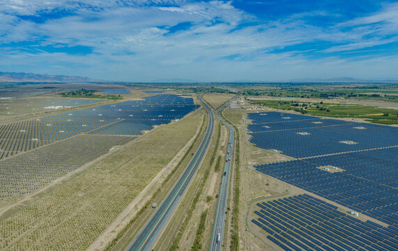 Solar photovoltaic panels; wind turbine power plant; new energy
