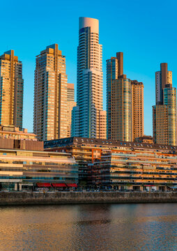 View on modern Architecture in the famous Neighborhood of Puerto Madero in Buenos Aires, Argentina.