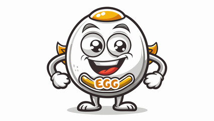 Fototapeta premium Very beautiful black and white realistic vector illustration of a CUTE CARTOON EGG featuring a bold interior label reading 