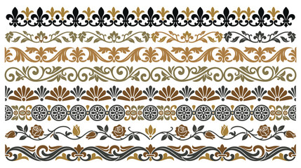 Greek meander pattern borders with floral motif designs. © Amir