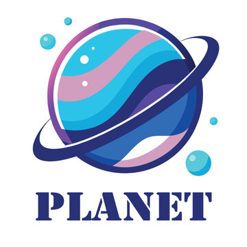 logo vector icon planet