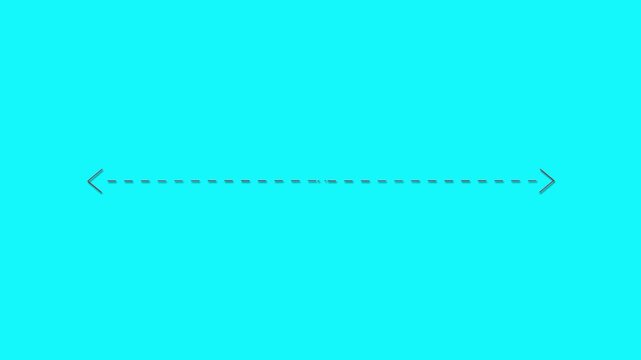 horizontal dashed line expand with animated arrows and moving dots ui motion graphic.