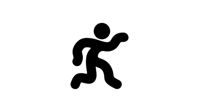 Human figure sneaking up. Black isolated vector silhouette.