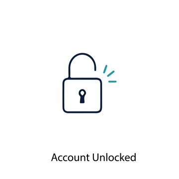 Account Unlocked Vector Icon illustration sign