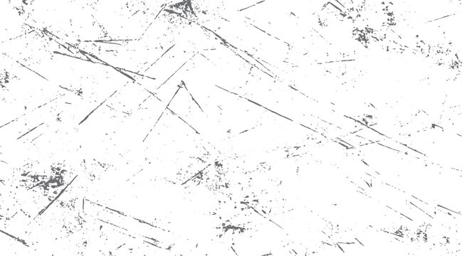 White background with scattered dark gray distressed scratches and speckles texture abstract grunge