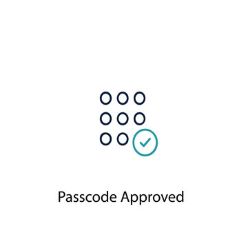 Passcode approved vector icon illustration sign