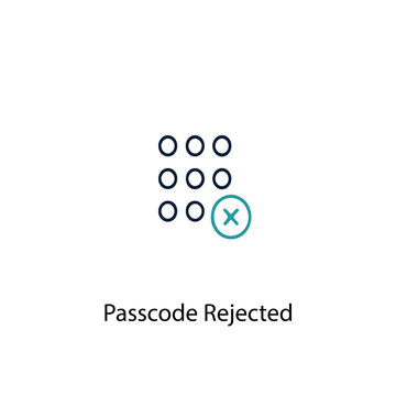 Passcode rejected vector icon illustration sign