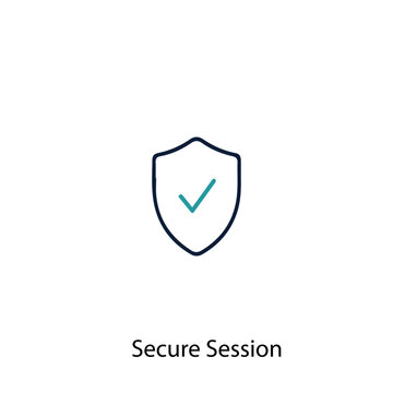 Secure Session vector icon illustration sign