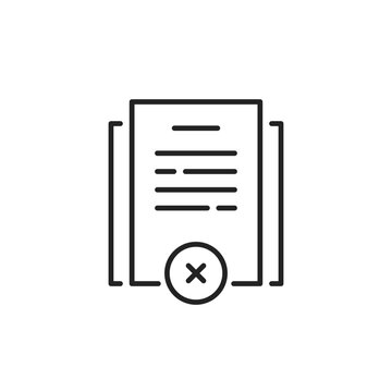 invalid contract with errors like thin line icon