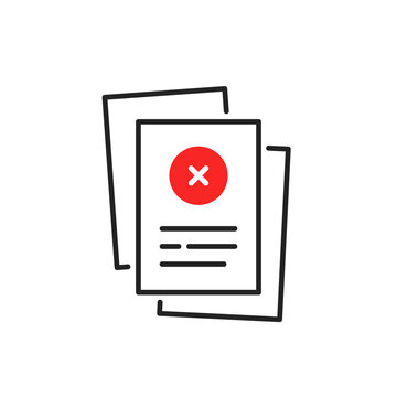thin line document like incorrect paperwork icon