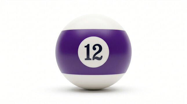 Purple and White Striped Number 12 Billiard Ball