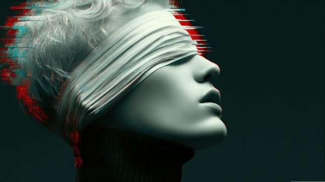 Mannequin with a blindfold on it creative portrait