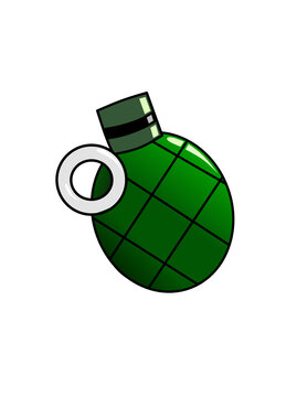 illustration of a green hand grenade png