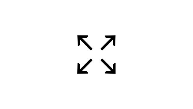 Fullscreen icon with arrows pointing in four cardinal directions.