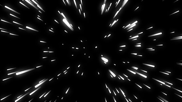 Abstract cosmic light speed hyperdrive through space stars background.