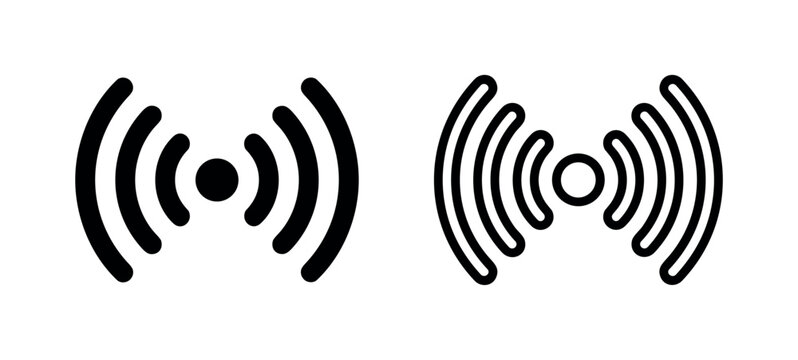 Wireless Signal and Radio Wave Connection Icon Set