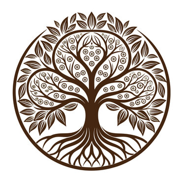 logo vector icon sacred tree