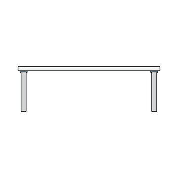 Table icon symbolizing workspace furniture, office desk, workplace interior, business environment, and professional office equipment