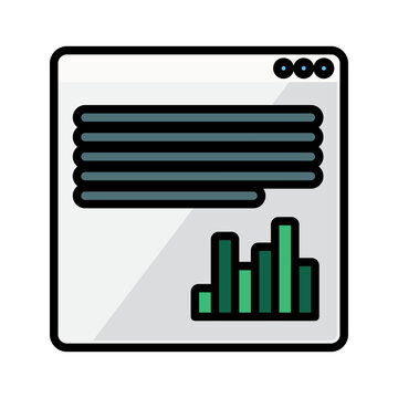 Statistics document icon symbolizing business reporting, financial analysis, performance metrics, data visualization, and analytical documentation