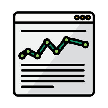 Analytics report icon symbolizing business analysis, performance monitoring, financial reporting, statistics, and data visualization for corporate projects