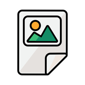 Image file icon symbolizing graphic content, digital media, photo storage, visual document, and multimedia management for creative projects