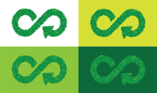 circular economy icons on white background