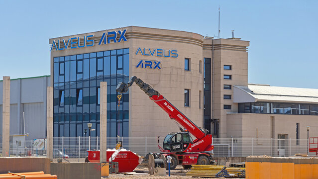 Construction Site in Front of Alveus Arx Kovinoplastika Loz Factory Building in Serbia