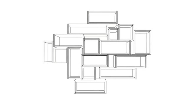 Overlapping rectangular frames in a collage with various sizes overlapping overlapping each other collection rectangular composition rectangles