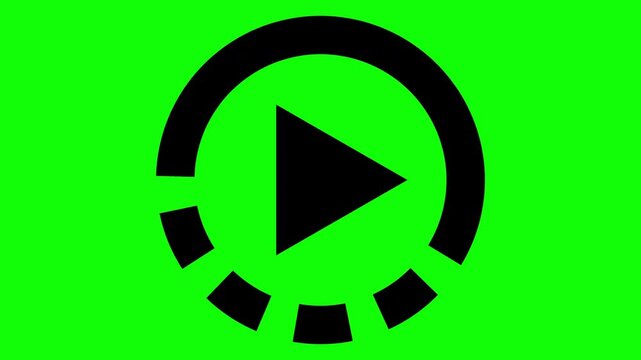 Green Screen Play Button Overlay Transition Animation Element 4K Video Footage