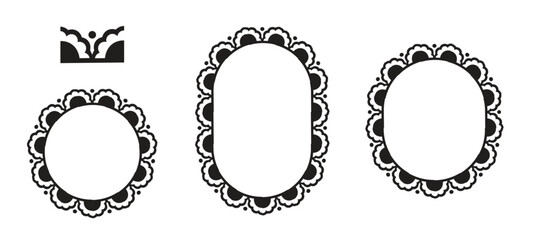 Fototapeta premium Set of decorative lace frames