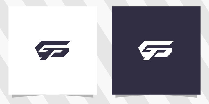 letter gp pg logo design vector