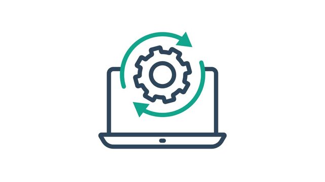 Maintenance animated icon. animated icon related to system. suitable for user interface, provide visual feedback and more. alpha channel