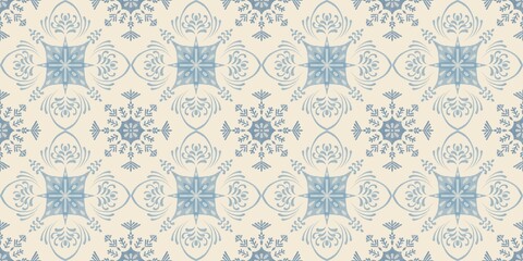 Fototapeta premium Seamless watercolour and unique snow flakes pattern background for covers, notes, Soft backgrounds colour. Watercolour art work. snow flakes pattern background for winter vibes.