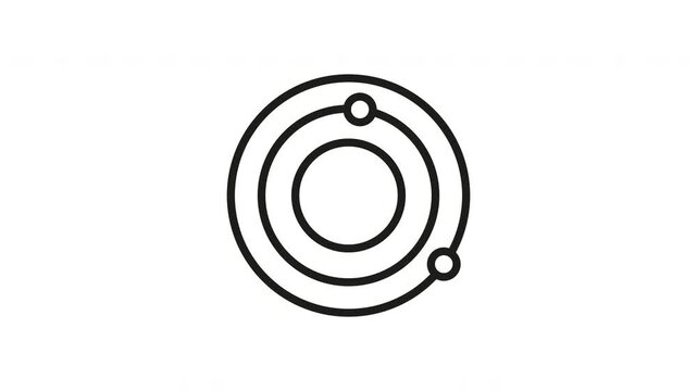 Atom Structure Animated Icon With Alpha Channel. Atomic Model, Electron Orbit, And Science Motion Graphic. Chemistry And Physics Education. On Transparent Background
