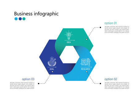 Flat business presentation vector slide template with diagram chart, venn diagram, business sucess formula	