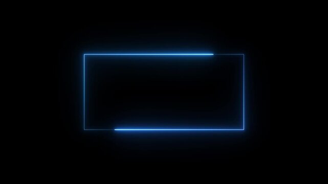 Animation of glowing neon rectangles abstract background. abstract glowing blue neon rectangle border frame. Motion graphics of tow ton rectangle picture fram