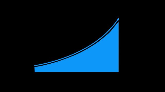Financial analysis animation with rocket growth on business success graph.Rocket launching from green graph showing business growth on black background animated stoc