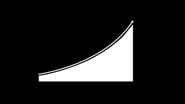 Financial analysis animation with rocket growth on business success graph.Rocket launching from green graph showing business growth on black background animated stoc