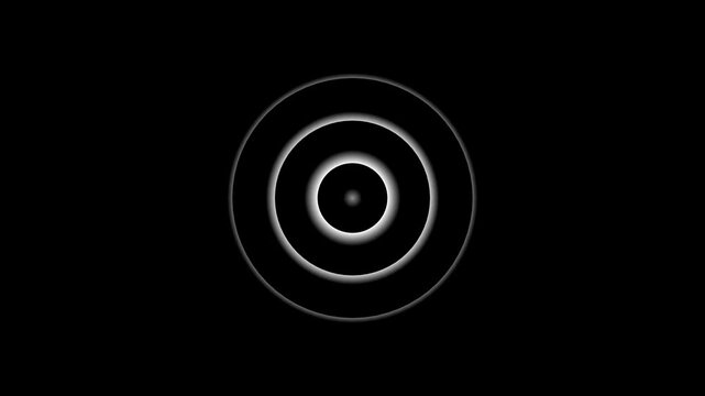 Abstract Futuristic Radio Wave Signal. Digital Radio Waves Diffusion Animation on grid background. Abstract neon circle radio waves looping background.