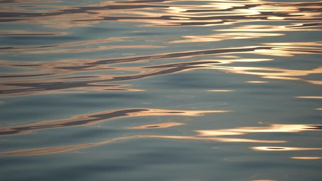 Golden sunset over the sea slow motion