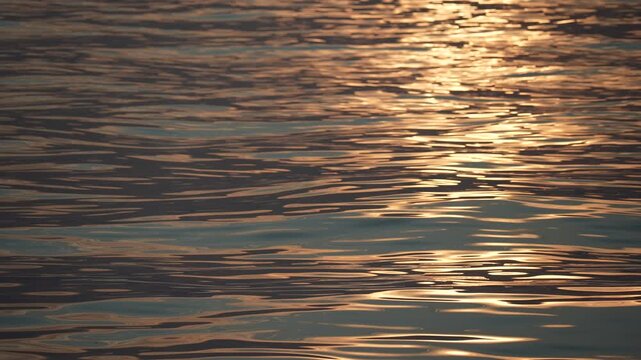 Golden sunset on the sea slow motion