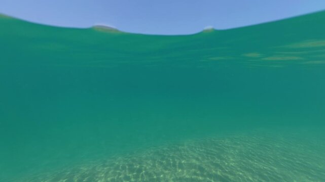 Clear Sea Water Split View at Silistar Beach in Bulgaria
