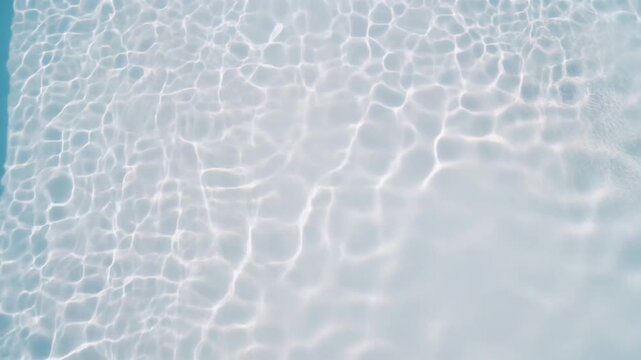 Crystal-clear swimming pool light reflections creating moving caustic patterns across a smooth